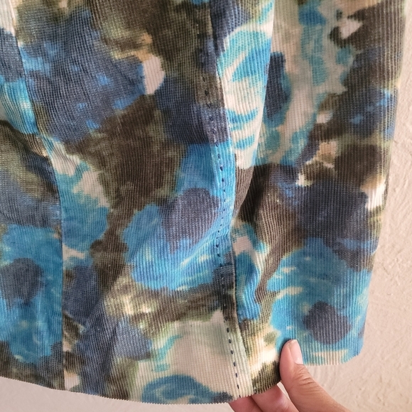 Anthropologie Postmark,  Calabria Corduroy Skirt, Floral Green and Blue, Size‎ 2 - Picture 6 of 7